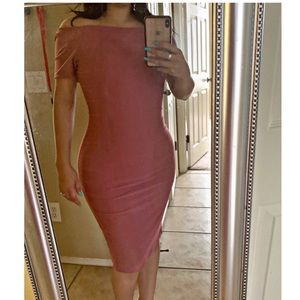 Sleeve bandage pink dress